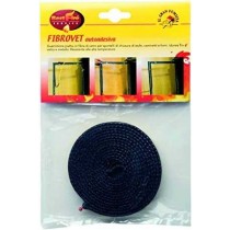 Guarnizione di tenuta piatta per vetro stufa camino 15x2 mm in fibra di vetro resistente al calore, lunghezza 2,5 metri BEST FIR