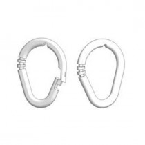 ANELLO TENDA DOCCIA 55x45mm - Anello asimmetrico aperto/chiuso per tende doccia e tendaggi. Misura: 55x45mm