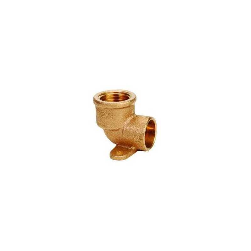 GOMITO 90° IN BRONZO A SALDARE FILETTATO FEMMINA CON FLANGIA 1/2"x16mm IBP BANNINGER ITALIA - 