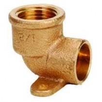 GOMITO 90° IN BRONZO A SALDARE FILETTATO FEMMINA CON FLANGIA 3/8"x12mm IBP BANNINGER ITALIA - 