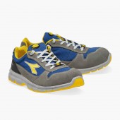 SCARPA DIADORA GRIGIO-BLU S1P RUN TEXT DIADORA - Scarpa di sicurezza bassa S1P in crosta e tessuto rete. Puntale in acciaio 200