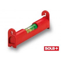 LIVELLA SOLA PLASTICA 80mm - Livella in plastica di colore rosso. Base prismatica. Lunghezza 8 cm