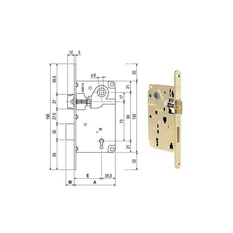 AGB 571 CENTRO SERRATURA PATENT PICCOLA E50 F22 OTTONATA AGB - Serratura per porte interne a filo o a battente in versione scro AGB 571 CENTRO SERRATURA PATENT PICCOLA E50 F22 OTTONATA AGB - Serratura per porte interne a filo o a battente in versione scro