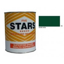 FIVE STARS SMALTO SOPRAFFINO VERDE ERBA 125ml COLORIFICIO TIRRENO - Finitura alchidica di alta qualità per esterno ed interno, 