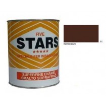 FIVE STARS SMALTO SOPRAFFINO MARRONE SCURO 125ml COLORIFICIO TIRRENO - Finitura alchidica di alta qualità per esterno ed intern