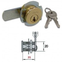 Viro 1053 serratura universale a levetta Ø 20mm, lunghezza 21mm VIRO  - VIRO serie 1053 serratura universale barilotto decentrat