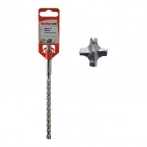 PUNTA ATTACCO SDS-PLUS QUATTRIC II Ø 8x150x215 FISCHER  - Punta in acciaio a 4 taglienti e corpo a 4 spirali di scarico, per le 