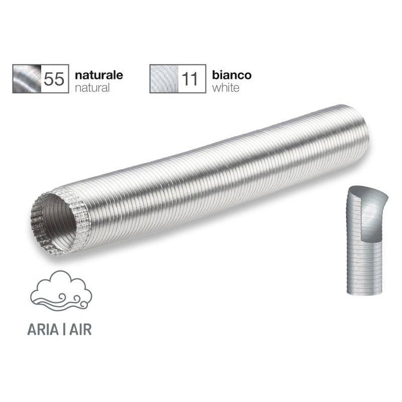Buy Tubo estensibile flessibile In alluminio naturale per cappa Ø 120mm 