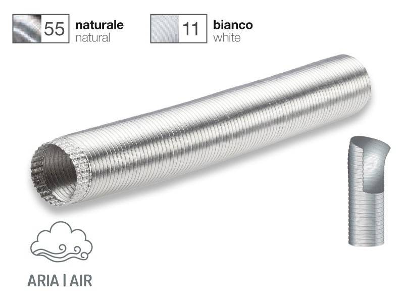 Tubo estensibile flessibile In alluminio naturale per cappa Ø 120mm