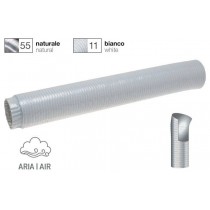 Tubo estensibile flessibile In alluminio bianco per cappa Ø 110mm - Tubo pieghettato in alluminio Bianco Estensibile fino a 3 