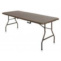 TAVOLO CATERING cm 75x180 MARRONE - Tavolo pieghevole con struttura in acciaio verniciato Ø 28 mm e piano in plastica HDPE. Fa