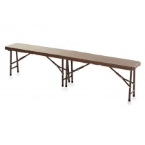 PANCA CATERING MARRONE 183x28x44 cm - Panca pieghevole con struttura in acciaio verniciato Ø 22 mm e piano in plastica HDPE. P