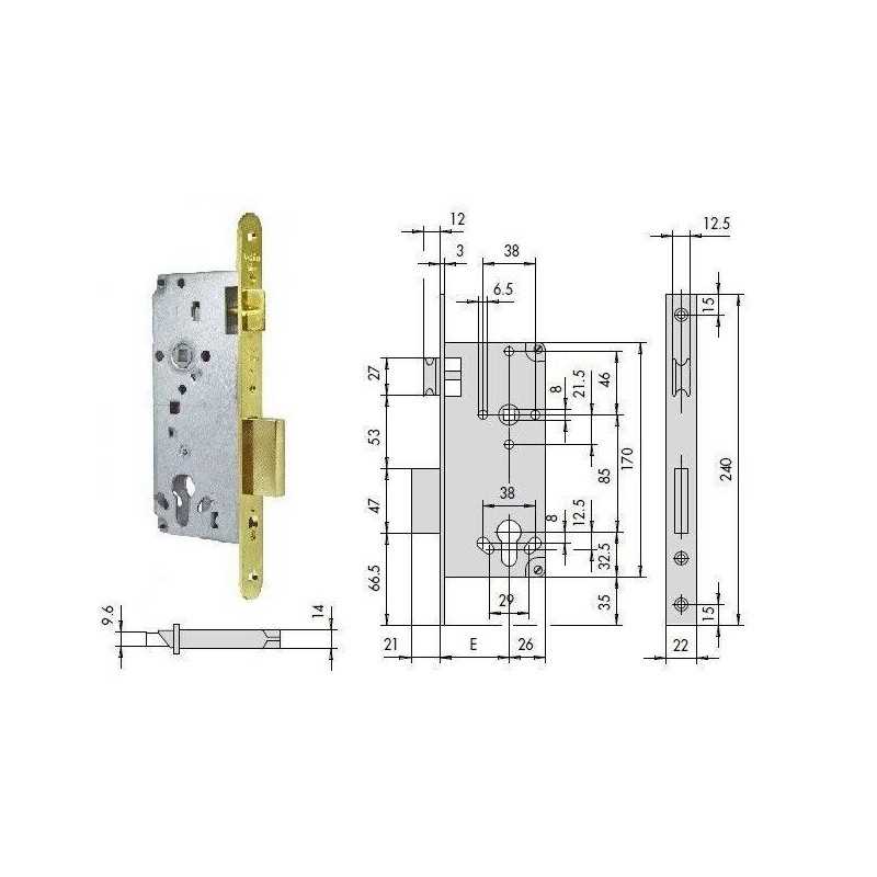 Buy CISA 5C631-35 SERRATURA DA INFILARE Serie LOGO per legno portoncino ingresso porta 