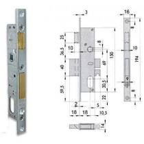 CISA 44220-15 SERRATURA DA INFILARE A CILINDRO OVALE, PER MONTANTE CISA - Caratteristiche tecniche: Scatola con rivestimento in