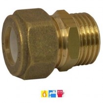BICONO OTTONE filettato Maschio 3/8"x10mm EFFEBI - Raccordo diritto filettato maschio, per tubi in rame. In ottone. Conforme al