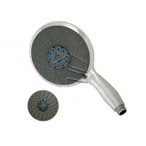 DOCCETTA 3 GETTI ANTICALCARE CROMATO Ø 15cm - Doccetta a 3 getti in plastica cromata (vaporizzato, pioggia, idromassaggio), c