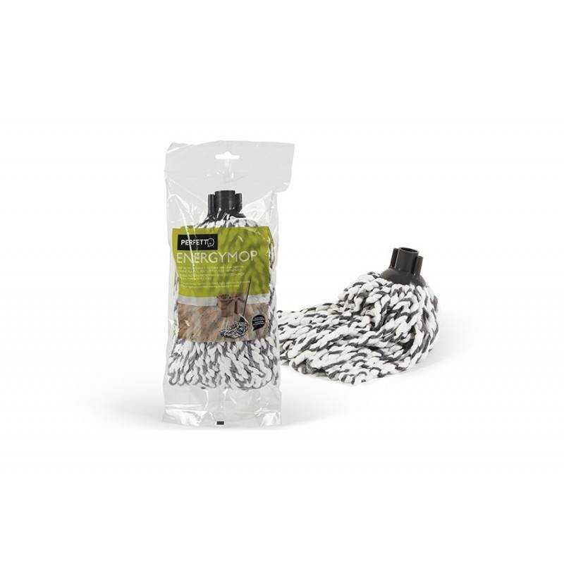 MOP PER PAVIMENTI IN COTONE E MICROFIBRA “ENERGYMOP” PERFETTO - Mop in microfibra e cotone per una doppia azione pulente per tu