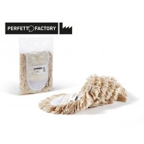 Scopa industriale Perfetto Factory cotone Soft 40cm - solo ricambio PERFETTO - Ricambio scopa con frange raccogli polvere per 