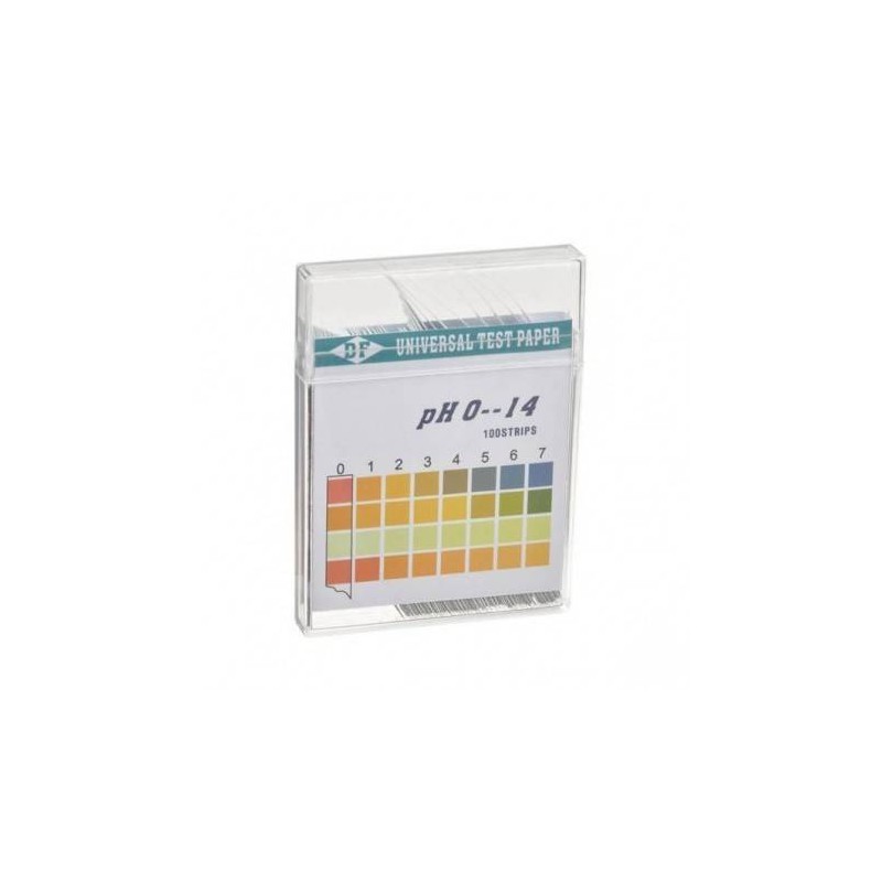 CARTINE TORNASOLE PER TEST pH, 100 Strisce con Range 0 / 14