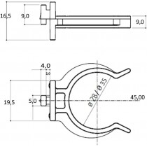 Ganci per zoccolo da cucina universali in ABS clip per piedini plastica e zoccolino di alluminio 10 pezzi BRICOITALIANO  - Ganci
