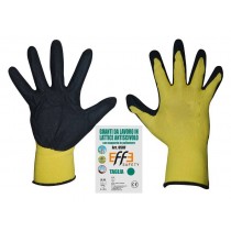 GUANTI EFFE 05RF Palmo lattice - Guanti in lattice antiscivolo - EN 388 2.1. Supporto in poliestere / colore giallo Spalmatura