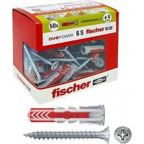 TASSELLI FISCHER DUOPOWER L30mm, Ø 6mm con vite 100pz FISCHER - Due componenti per i migliori valori di carico nei materiali pi