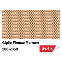 PLASTICA ADESIVA DC-FIX Giglio Firenze marrone - Pellicola adesiva in rotolo alta 45 cm x 15 mt di sviluppo, venduta a metragg