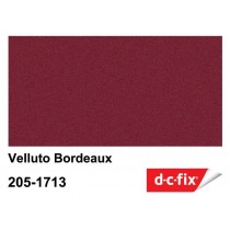 PLASTICA ADESIVA DC-FIX VELLUTO bordeaux   - Pellicola adesiva in rotolo alta 45 cm x 15 mt di sviluppo, venduta a metraggio con
