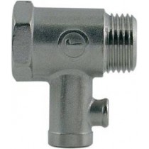 VALVOLA DI SICUREZZA PER SCALDABAGNO M/F 1/2" - Corpo in ottone nichelato. Temperatura massima d’esercizio: 120°C. Pressione d