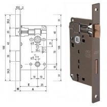 AGB 579 SERRATURA PATENT PICCOLA A DOPPIO QUADRO PER BAGNO AGB - Per porte bagno in legno. Serratura infilare patent piccola co