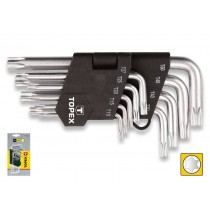 SERIE 9 CHIAVI BRUGOLA T10 - T50 TORX CHROME VANADIUM TOPEX  - Serie da 9 chiavi Torx in acciaio cromo vanadio che garantisce un