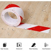 Nastro segnaletico Bianco-Rosso adesivo telato 50mm x 25mt di alto spessore GEKO - Nastro adesivo indicato per segnalazioni nei