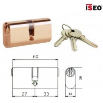 ISEO 8300.27.33 CILINDRO OVALE 60mm 27-33 ISEO  - Cilindro da infilare ovale in ottone smerigliato ISEO 8300
Funzionamento: 
med