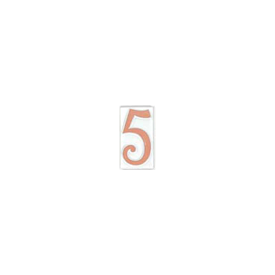 NUMERO/LETTERA CIVICO TERRACOTTA -TELCOM- "5" - Numeri civici in terracotta da 0 a 9 . Dimensioni : 5,5 L x 0,9P x 8,5H.