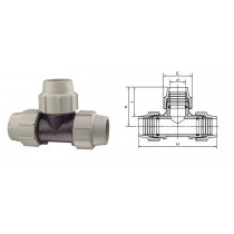 RACCORDO TI 90° TUBO POLIETILENE PLASSON Ø 25x25x25 PLASSON - I raccordi a compressione BIANCO &amp; NERO PLASSON sono idonei a