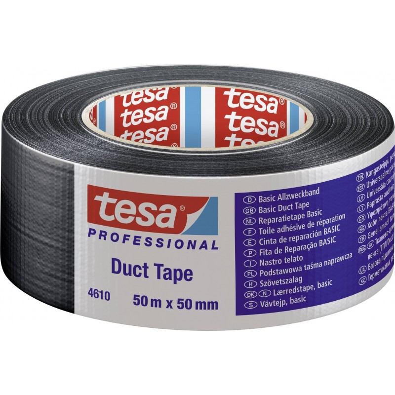 Buy Nastro americano TESA adesivo in tela plastificata mt 25x48mm NERO impermeabile, isolante, utile per riparazioni generiche 