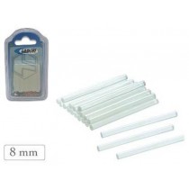 COLLA A CALDO STICK TERMOFUSIBILE TRASPARENTE Ø 8mm 12 pezzi - Colla trasparente in stick Ø 8mm per pistola termocollante. Lu