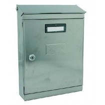 CASSETTA POSTALE PORTARIVISTE EVOLUZIONE 370x250x90mm INOX - in acciaio verniciato a polveri epossidiche. con tetto. serratura