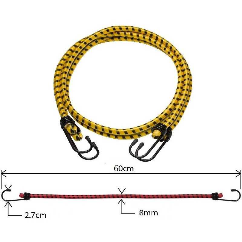 Buy Fune corda elastica Ø 8 x 60cm completo di ganci 