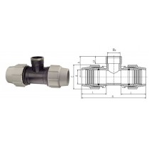 TI PLASSON 90° CON DERIVAZIONE FILETTATO FEMMINA 20x1/2"x20 PLASSON - 