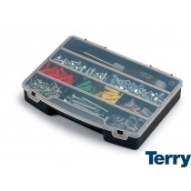 CONTENITORE PORTAMINUTERIE "PRO ORGANIZER 10" 24x18x4cm Terry - Portaminuterie a 10 scomparti con coperchio trasparente a doppi