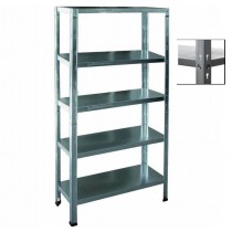 SCAFFALATURE KIT ZINCATO BIG AD INCASTRO 5 ripiani 100x40 CON 1 RINFORZO - Scaffali in kit zincato Mod. BIG angolari con monta