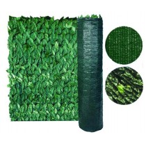 Siepe sempreverde decorativa finta artificiale con rete ombreggiante foglia LAURO sintetica mt 3x1 - Siepe decorativa con fogl