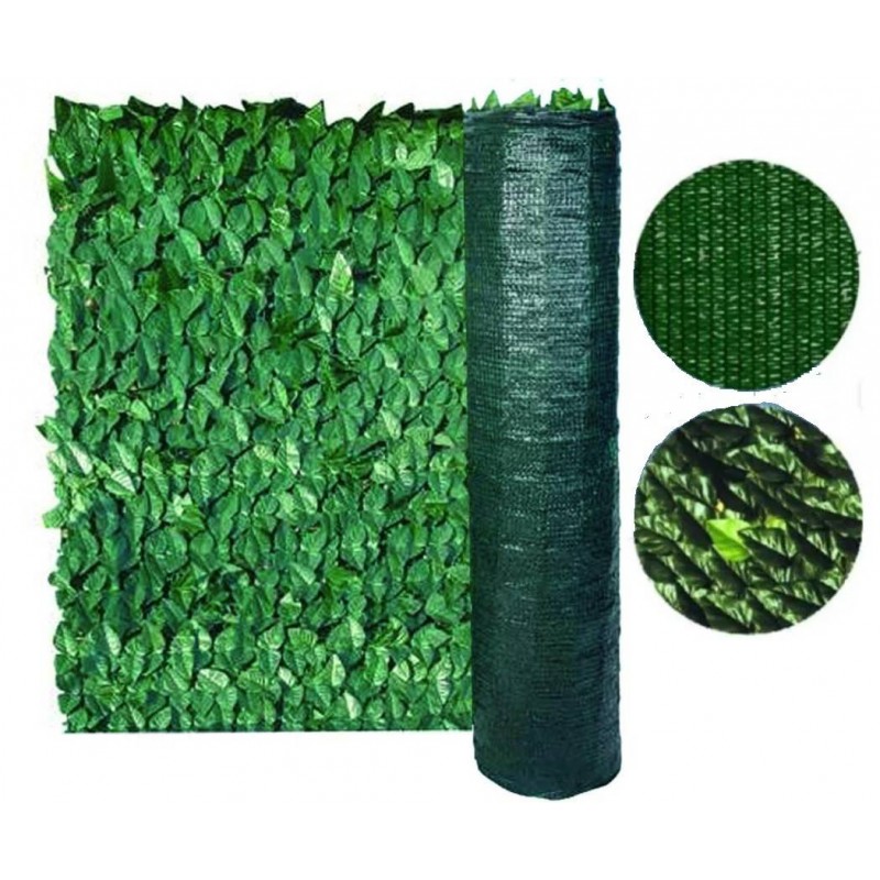 Buy Siepe sempreverde decorativa finta artificiale con rete ombreggiante foglia LAURO sintetica mt 3x1 