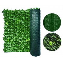 Siepe sempreverde decorativa finta artificiale con rete ombreggiante foglia EDERA sintetica mt 3x1,5 - Siepe decorativa con fo