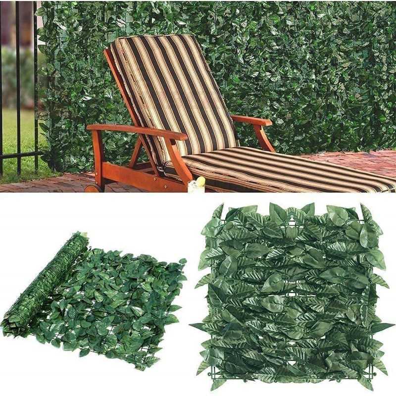 Buy Siepe sempreverde decorativa finta artificiale con rete ombreggiante foglia EDERA sintetica H 150cm 