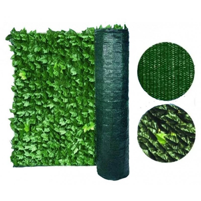 Buy Siepe sempreverde decorativa finta artificiale con rete ombreggiante foglia EDERA sintetica H 100cm 