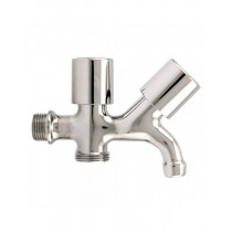 RUBINETTO DUPLEX ATTACCO LAVATRICE 1/2" pesante in ottone cromato ITAP - Rubinetto Duplex attacco lavatrice, modello a muro con