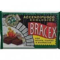 ACCENDIFUOCO ECOLOGICO BRACEX 32 CUBI - Accendifuoco in cubetti ecologici "BRACEX" per legna e carbone. In confezioni di 32 cu