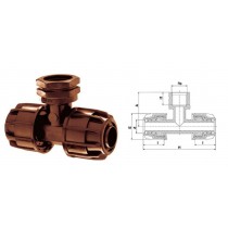 RACCORDO TI 90° TUBO POLIETILENE IRRIFIT FILETTATO FEMMINA Ø 16x1/2"x16 PLASSON - I raccordi a compressione IRRIFIT PLASSON son
